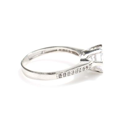 14 Ayar Altın 1,59 ct Yanları Taşlı Pırlanta Tektaş Yüzük - 4