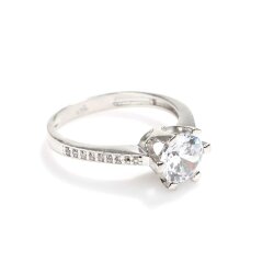 14 Ayar Altın 1,59 ct Yanları Taşlı Pırlanta Tektaş Yüzük - Nusrettaki (1)