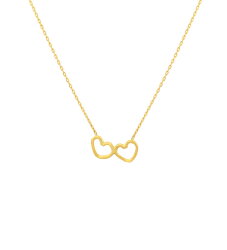 14 Ayar Altın 2 Kalp Kolye - Nusrettaki