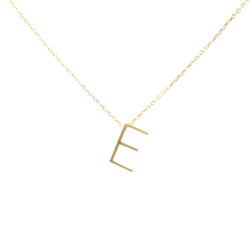 Nusrettaki - 14K Gold E Letter Necklace