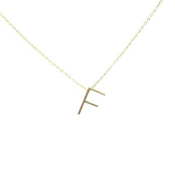 Nusrettaki - 14K Gold F Letter Necklace