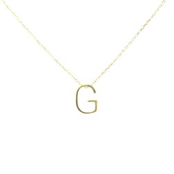 14K Gold G Letter Necklace - Nusrettaki (1)