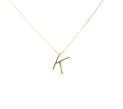 Nusrettaki - 14K Gold K Letter Necklace