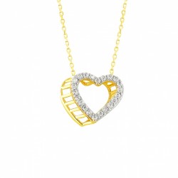 14K Gold 3D Heart Necklace - Nusrettaki