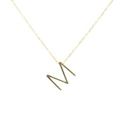 Nusrettaki - 14K Gold M Letter Necklace