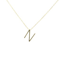 Nusrettaki - 14K Gold N Letter Necklace