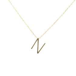 Nusrettaki - 14K Gold N Letter Necklace