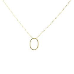 Nusrettaki - 14K Gold O Letter Necklace