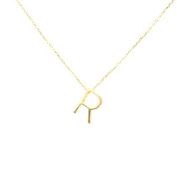 Nusrettaki - 14K Gold R Letter Necklace