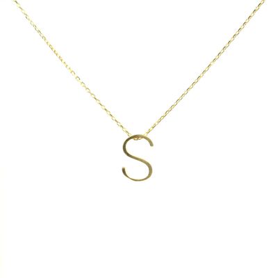 14K Gold S Letter Necklace - 1