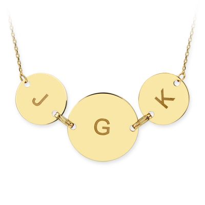 14K Gold Tri-Letter Necklace - 1