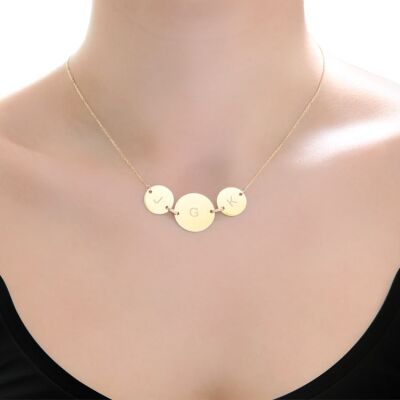 14K Gold Tri-Letter Necklace - 2