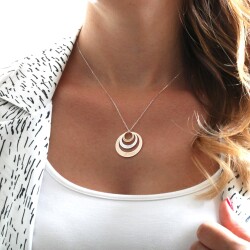 14 Ayar Altın 3 İsimli Halka Kolye - Nusrettaki