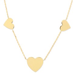 14K Gold Three Hearts Necklace - Nusrettaki (1)