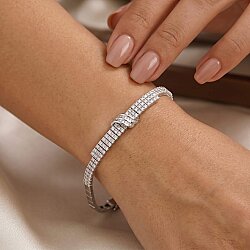 14 Ayar Altın 3 Sıralı Kemerli Su Yolu Bileklik - 1