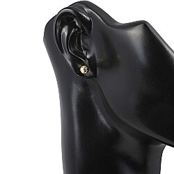 14 Ayar Altın 6 Mm Kalemli Top Küpe - 3