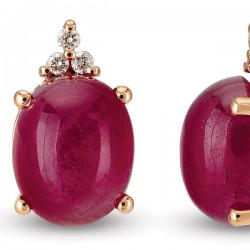 14K Gold 6,39 Ct Diamond Earrings with Ruby - Nusrettaki (1)