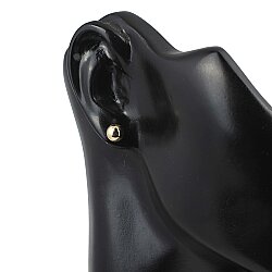 14 Ayar Altın 7 Mm Düz Top Küpe - 3