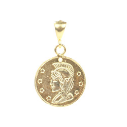 14 Ayar Altın Antik Roma Askeri Figürlü Madalyon Kolye Ucu - Nusrettaki (1)