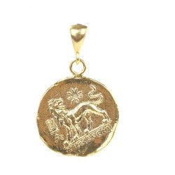 Nusrettaki - 14 Ayar Altın Antik Roma Sezar Figürlü Madalyon Kolye Ucu