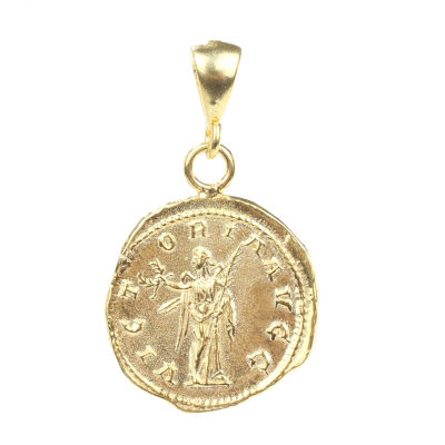 14 Ayar Altın Antik Roma Sezar Figürü Madalyon Kolye Ucu - 2