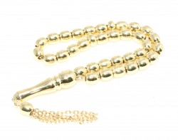 14K Gold Prayer Beads, Barley Cut - Nusrettaki (1)