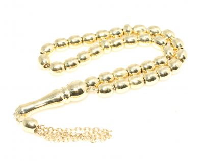 14K Gold Prayer Beads, Barley Cut - 2