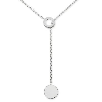 14 Ayar Altın Asansörlü Y Kolye, Beyaz - 1