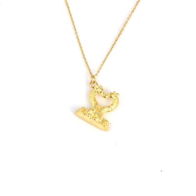 14 Ayar Altın Aşık Kalp Zürafalar Model Charm Kolye - 1