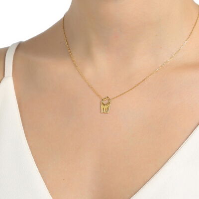 14 Ayar Altın Aşık Zürafa Kolye - 1