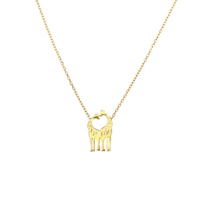 14 Ayar Altın Aşık Zürafa Kolye - 2