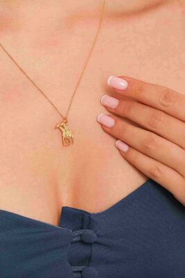 14 Ayar Altın Aşk-I Zürafa Kolye - 1