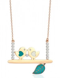 Nusrettaki - Gold Love Birds Necklace