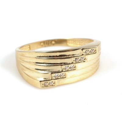 14 Ayar Altın Basamak Model Taşlı Yüzük - 2