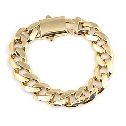 14 Ayar Altın Büyük Kutu Kilitli Gurme Zincir Bileklik - Nusrettaki