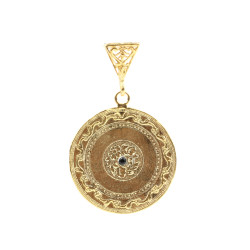 14 Ayar Altın Çiçek Madalyon Kolye Ucu - Nusrettaki (1)