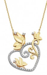 14K Gold Flowering Heart Necklace - Nusrettaki