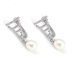 14 Ayar Altın Dalgalı Model İnci Küpe - Nusrettaki (1)