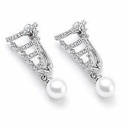 14 Ayar Altın Dalgalı Model İnci Küpe - Nusrettaki