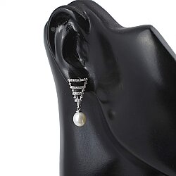 14 Ayar Altın Dalgalı Model İnci Küpe - 4