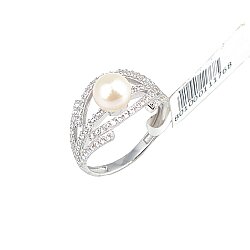 14 Ayar Altın Dalgalı Model İnci Yüzük - Nusrettaki