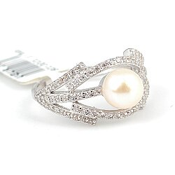 14 Ayar Altın Dalgalı Model İnci Yüzük - Nusrettaki (1)