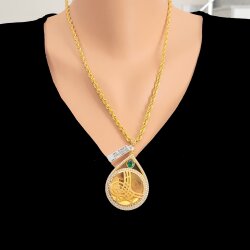 14 Ayar Altın Damla Osmanlı Tuğrası Model Kolye Ucu - Nusrettaki (1)