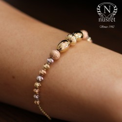 14K Gold Tiny Dorica Beaded Stylish Bracelet - Nusrettaki (1)