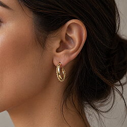 14 Ayar Altın Dorika Toplu Halka Küpe - Nusrettaki (1)