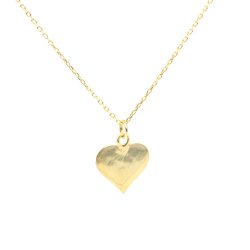 14 Ayar Altın Düz Kalp Kolye - Nusrettaki
