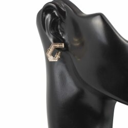 14 Ayar Altın Geometrik Küpe - Nusrettaki (1)