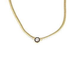 14 Ayar Altın Gurmet Taşlı Zincir Kolye - 3