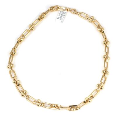 14 Ayar Altın Güverseli Oval Halka Zincir Kolye - 2