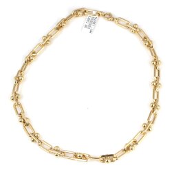 14 Ayar Altın Güverseli Oval Halka Zincir Kolye - Nusrettaki (1)